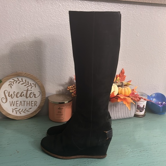 FENDI tall suede wedge boots SZ 35 US 5 - Picture 4 of 7